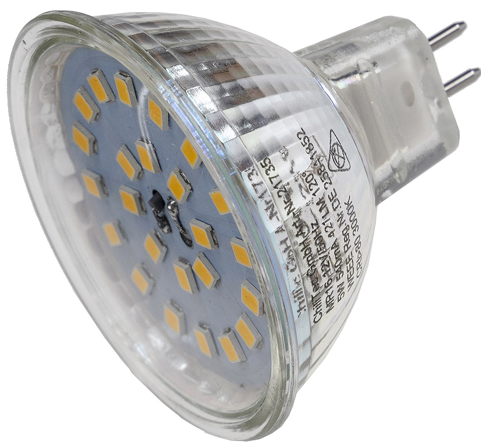 LED Strahler MR16 H55 SMD 120°, 3000k, 420lm, 12V/4W, warmweiß