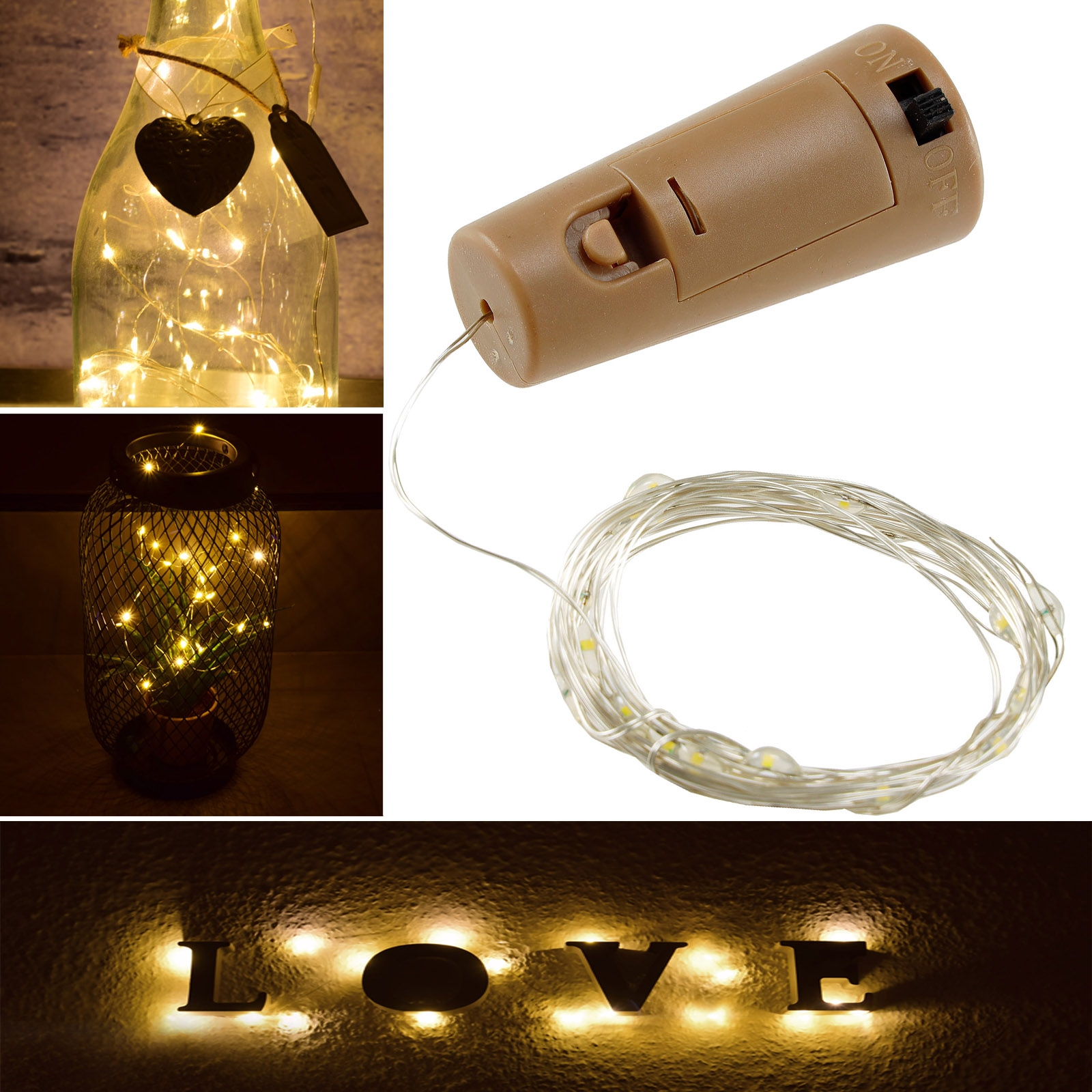 LED Flaschen-Lichterkette CuteBottle 20 LEDs, 2m, warmweiß, Batterie, 10x  Set - »
